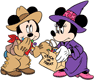 Mickey stealing candy from Minnie