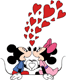 Mickey and Minnie forming a heart with their hands