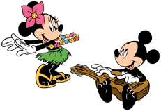 Mickey and Minnie Mouse in Hawaii