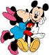 Mickey, Minnie kissing