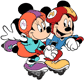 Mickey, Minnie rollerskating