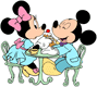 Minnie, Mickey at a soda shop
