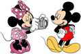 Minnie taking a picture of Mickey