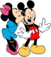 Minnie kissing Mickey's cheek