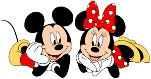 Mickey and Minnie Mouse side by side