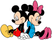 Mickey, Minnie holding hands