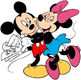 Minnie hugging Mickey