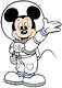 Astronaut Mickey Mouse waving