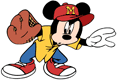 Mickey Mouse playing baseball