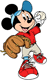 Mickey Mouse playing baseball