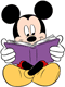 Mickey Mouse reading a book