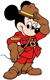 Mickey Mouse dressed as a Royal Canadian Mounted Police or Mountie