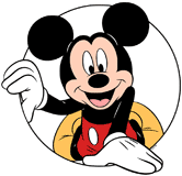 Mickey Mouse inside a circle