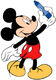 Mickey Mouse holding a crayon