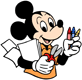 Mickey Mouse holding crayons
