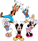 Mickey Mouse and friends dancing