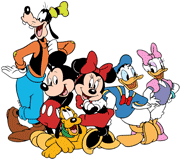 Mickey Mouse and friends posing