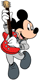 Mickey Mouse playing electric guitar