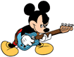 Mickey Mouse playing the electric guitar