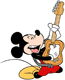 Mickey Mouse playing the electric guitar