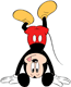 Mickey Mouse standing on his head
