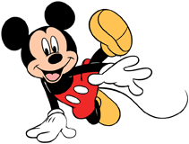 Mickey Mouse leaning, relaxed