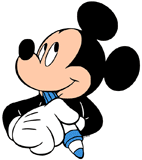 Mickey Mouse holding a marker in his mouth