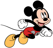 Mickey Mouse running enthusiastically