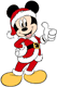Mickey Mouse giving thumbs up as santa claus