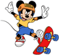 Mickey Mouse skateboarding