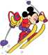 Mickey Mouse skiing