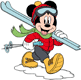 Mickey Mouse off to ski