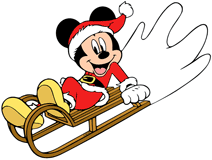 Mickey Mouse sledding