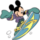Mickey Mouse snowboarding