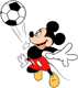 Mickey Mouse playing soccer