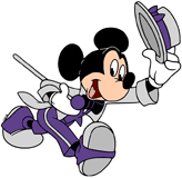 Mickey Mouse wearing a tuxedo with tails and a hat