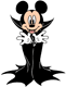 Mickey Mouse in a vampire costume