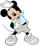 Mickey Mouse doing yoga