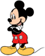 Mickey Mouse with his arms crossed