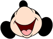 Mickey Mouse face laughing