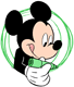 Mickey drawing in green