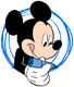 Mickey Mouse drawing in blue