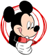 Mickey drawing in red