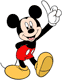 Mickey Mouse holding up index finger