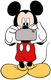 Mickey Mouse taking a picture with his cellphone