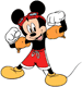 Mickey Mouse wearing swimming floaties