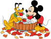 Mickey, Pluto apple bobbing