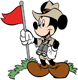 Mickey Mouse planting a flag on safari