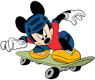 Mickey Mouse skateboarding