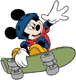Mickey skateboarding